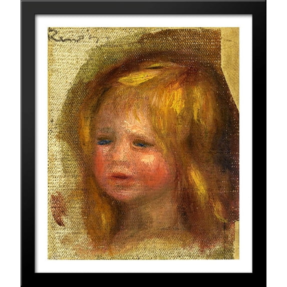 Coco s Head 28x34 Large Black Wood Framed Print Art by Pierre Auguste Renoir