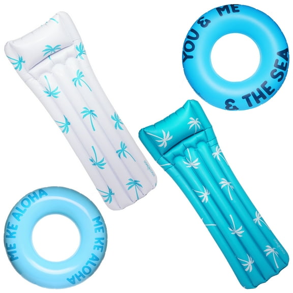 CocoBongo Palm Print Water Float Bundle Pool Floats Unisex Multicolor