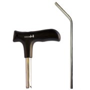 CocoDrill Coconut Opener Tool + Reusable Stainless Steel Straw+ Cleaner Metal Drinking Eco Friendly, SAFE, NON-TOXIC