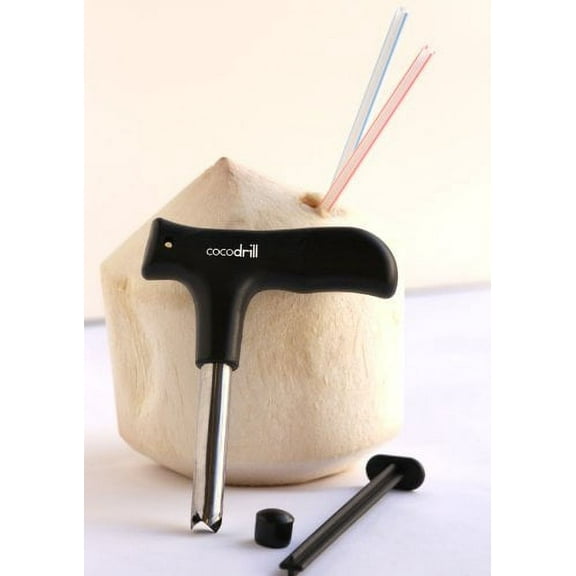 CocoDrill Punch Tap Coconut Knife for Raw Coco Water, Stainless Steel