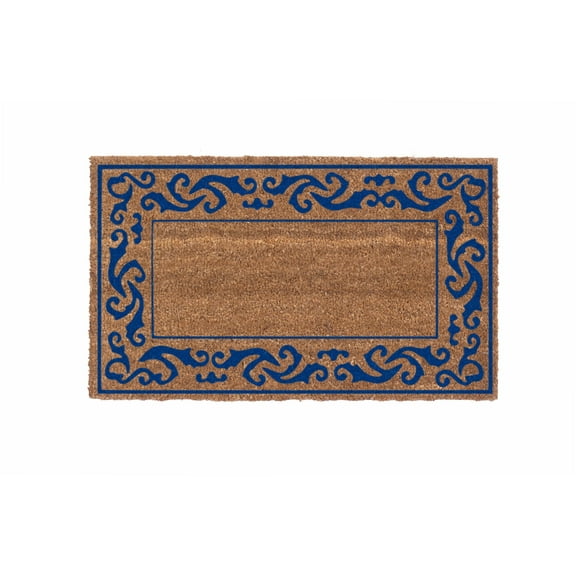 CocoMatsNMore Blue Rolling Scrolls Doormats with Vinyl Backing 18" x 30"