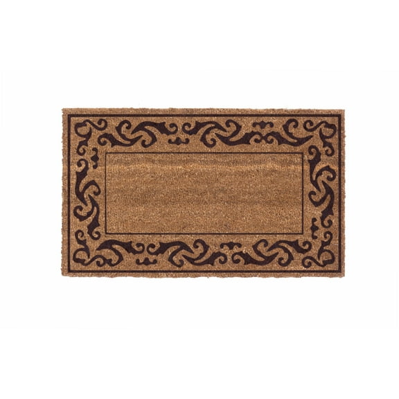CocoMatsNMore Brown Rolling Scrolls Doormats with Vinyl Backing 18" x 30"