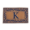 thumbnail image 1 of CocoMatsNMore Monogram (A) Blue Rolling Scrolls Border Doormats 18" x 30", 1 of 1