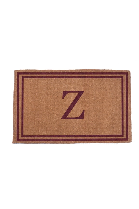 CocoMatsNMore Monogram (J) Red Double Border Doormats 38" x 60"