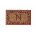 thumbnail image 1 of CocoMatsNMore Monogram (L) Vinyl Backed Red Rolling Scrolls Border Doormats 22" x 36", 1 of 1