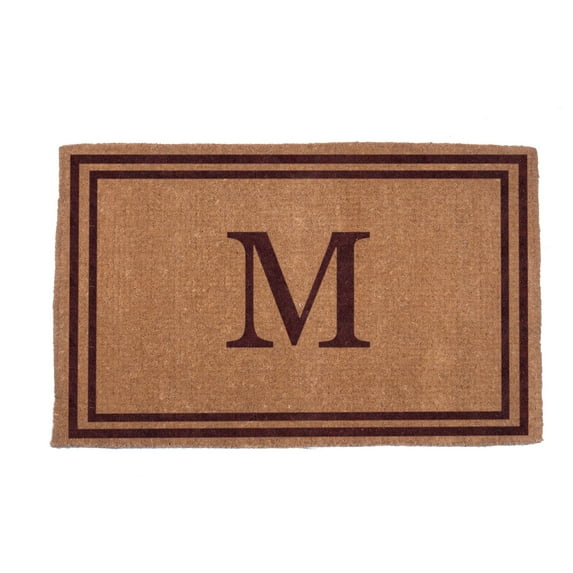 CocoMatsNMore Monogram (M) Brown Double Border Doormats 18" x 30"