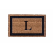 CocoMatsNMore Monogram O Vinyl Backed Black Single Border Doormats 38" x 60"