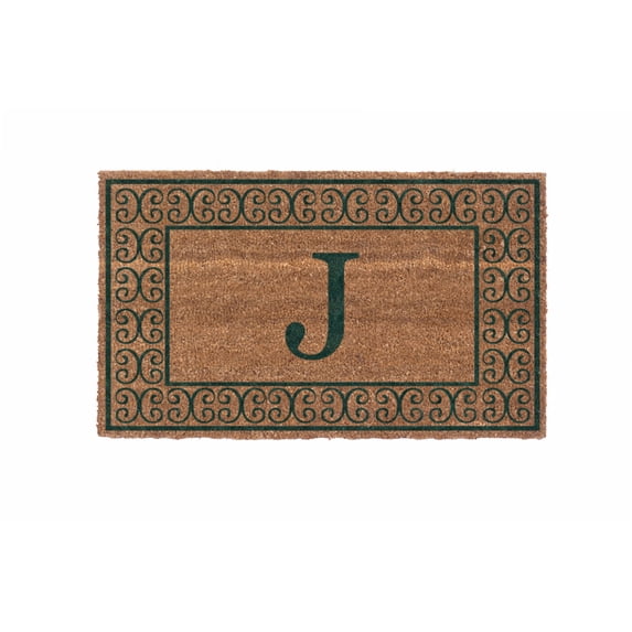 CocoMatsNMore Monogram (R) Vinyl Backed Green Charleston Border Doormats 38" x 60"