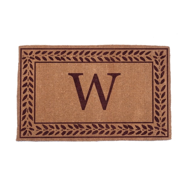 CocoMatsNMore Monogram (S) Brown Leafy Vines Border Doormats 18" x 30"