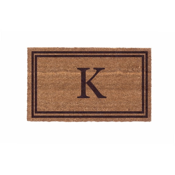CocoMatsNMore Monogram (S) Vinyl Backed Brown Double Border Doormats 38" x 60"