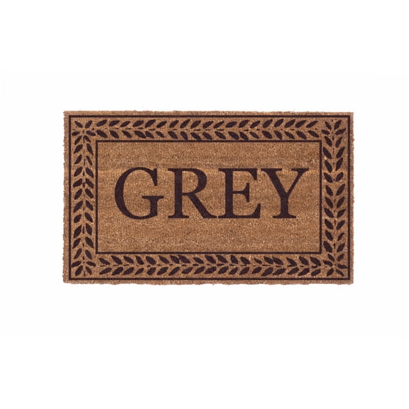 CocoMatsNMore Personalized Black Leafy Vines Doormats with Vinyl Backing 18" x 30"