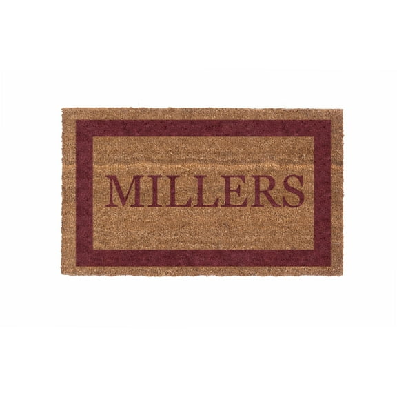 CocoMatsNMore Personalized Red Single Border Doormats with Vinyl Backing 18" x 30"