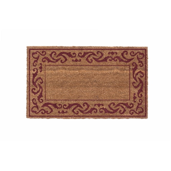 CocoMatsNMore Red Rolling Scrolls Doormats with Vinyl Backing 22" x 36"