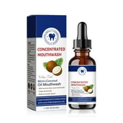 CocoMint Oil Pulling Mouthwash for Complete Oral Hygiene, 7 Essential Oils & Vitamins for Happy Teeth & Gums & Fresh Breath, Alcohol-Free-2.0Fl.oz
