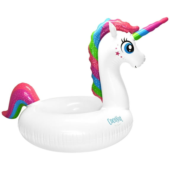 CocoNut Float: Magical Unicorn Pool Float - 45" x 60", Anti-Leak, Durable, Inflatable Round Raft, Party Water Accessory