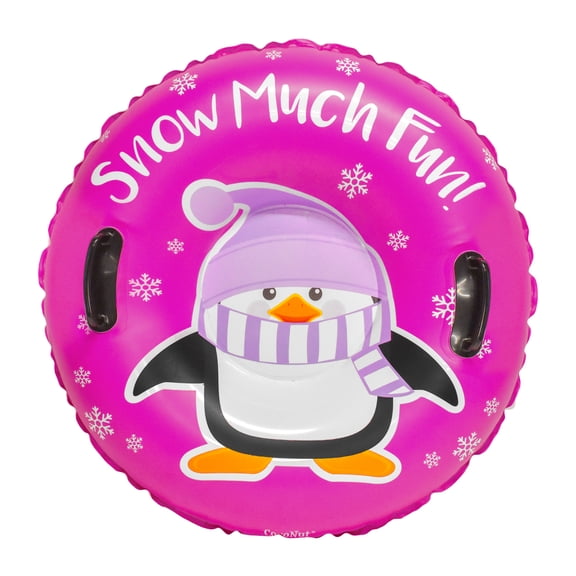 CocoNut Outdoor- Snow Much Fun Penguin - 32 Inflatable Penguin Junior Snow Tube - Heavy Duty Snow Sled with Sturdy Handles for Kids, Lightweight Snow Tube for Boys and Girls, Kids 5+