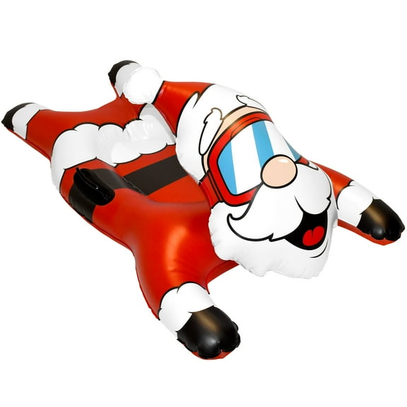 CocoNut Outdoor: Santa Claus Racer - 54x36" Snow Sled, Character Shaped Inflatable Winter Toboggan, Cold Resistant PVC, 200lb Cap, Kids-Teen-Adults 8+