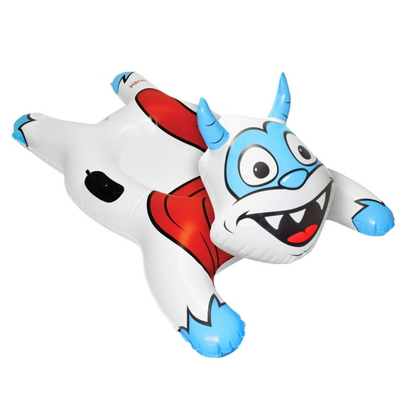 CocoNut Outdoor: Yeti Racer - 54x36" Snow Sled - Character Shaped Inflatable Winter Tobaggan, Cold Resistant PVC, 200lb Cap, Kids-Teens-Adults 8+