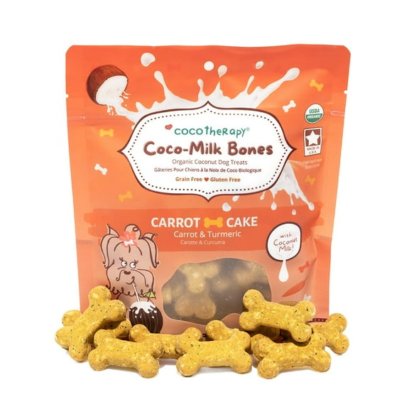 CocoTherapy Coco-Milk Bones Dog Treat (Carrot Cake) 6 Oz.