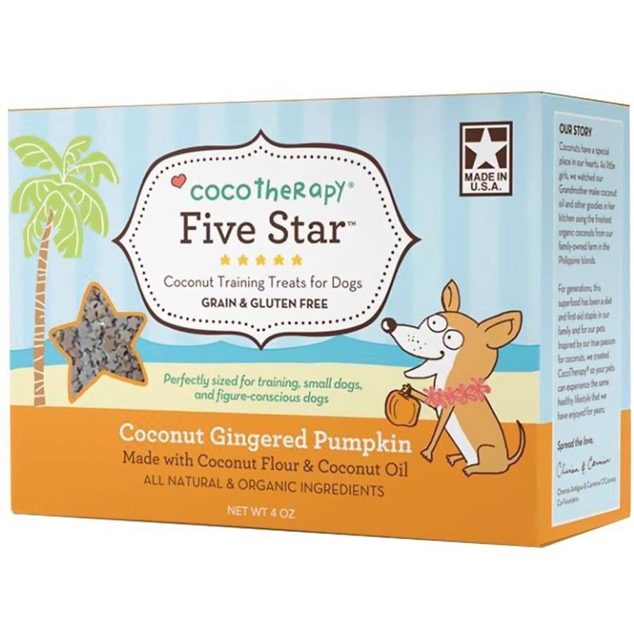 CocoTherapy Five Star Coconut Gingered Pumpkin Training Treats, 4 oz