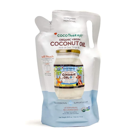 CocoTherapy Organic Virgin Coconut Oil, Non-GMO, 100% Human-Grade, Refill, 24 oz.