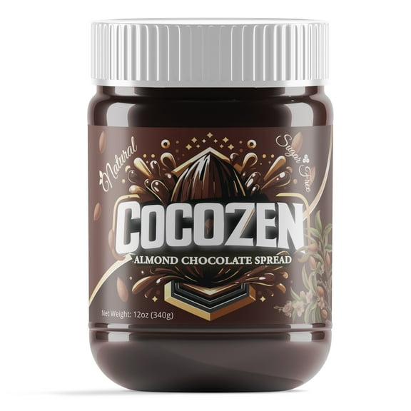 CocoZen, Almond Chocolate Spread, Sugar-Free, 12oz. Jar