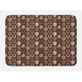 thumbnail image 1 of Cocoa Bath Mat, Hand Drawn Beans Fruit Cocoa Ripening Chocolate Aztec Tradition Kitchen, Plush Bathroom Decor Mat with Non Slip Backing, 29.5" X 17.5", Chocolate and White, by Ambesonne, 1 of 2