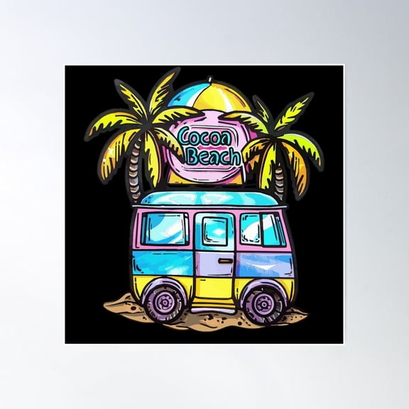 Cocoa Beach Florida Poster Wall Art, Modern Wall Decor, 16x16 UNFRAMED