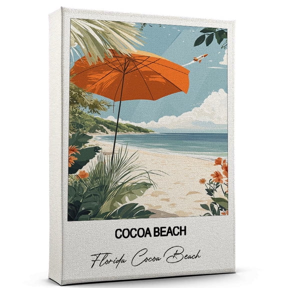 Cocoa Beach Travel Print on Canvas Florida Cocoa Beach Canvas Great for Travel Enthusiasts, Perfect for Home & Office Decor