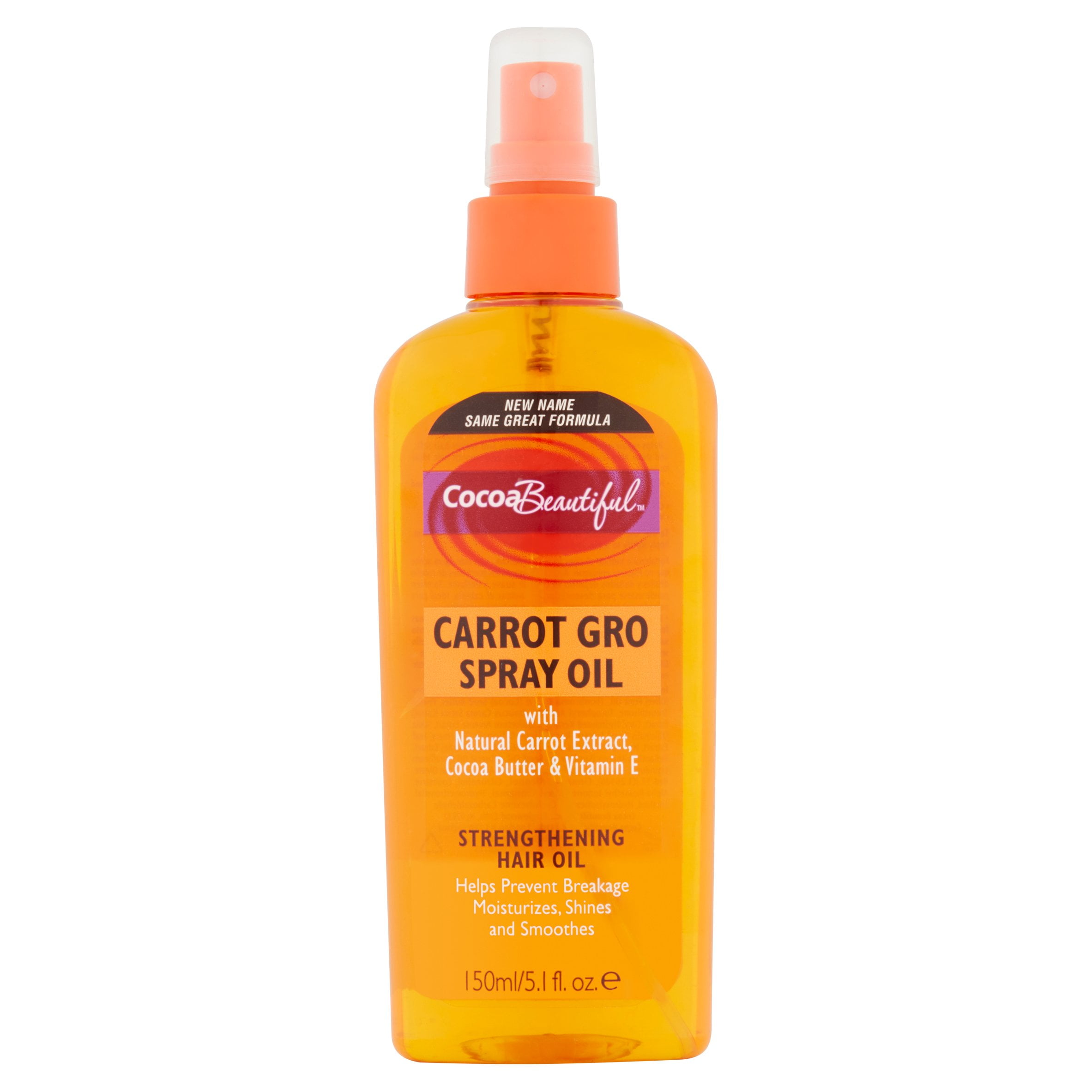 Cocoa Beautiful Carrot Gro Vitamin E Strengthening Hair Spray Oil, 5.1