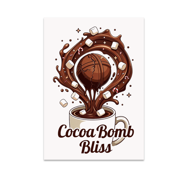 Cocoa Bomb Bliss Indulgent Art - Winter Treat Kitchen Decor - 13x19 Poster Print