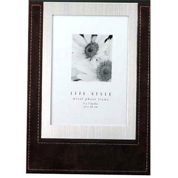 Cocoa Brown Bonded Leather Portrait 5x7 frame - 5x7