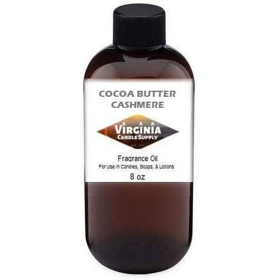 Cocoa Butter Cashmere Fragrance Oil 8 oz Bottle for Candle Making, Soap Making, Tart Making, Room Sprays, Lotions, Car Fresheners, Slime, Bath Bombs, Warmers