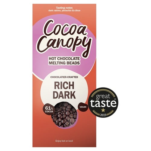 Cocoa Canopy Rich Dark Crafted Hot Chocolate Beads 225g, British Import (Pack of 3)