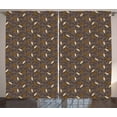 thumbnail image 1 of Cocoa Curtains 2 Panels Set, Row Beans Earth Tones Organic Seed Aromatic Drink Food Nature Theme, Window Drapes for Living Room Bedroom, 108W X 63L Inches, Pale Coffee Umber Cream, by Ambesonne, 1 of 3