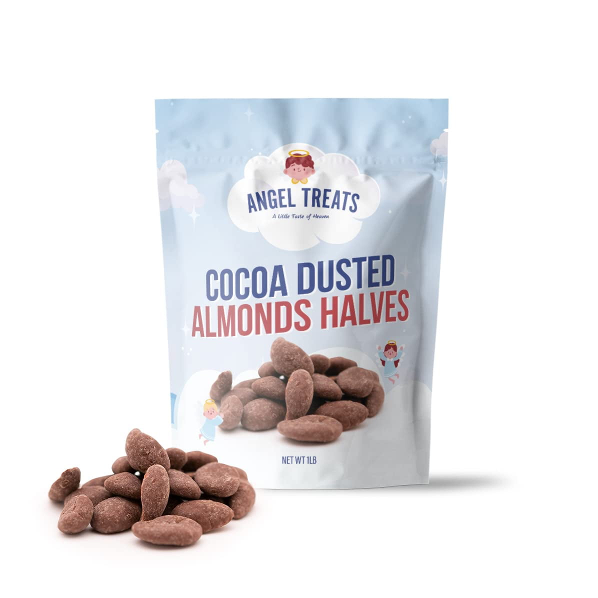 Cocoa Dusted Almonds Halves 16 OZ Bag Healthy Snacks for Adults High Protein Snacks