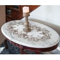 thumbnail image 1 of Cocoa Earth Tone and White Jacquard Table Runner (14" x 26", 16" x 35"/44"/53", 14" x 70"), 1 of 5