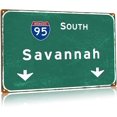 thumbnail image 1 of Cocoa Exit Only Metal Tin Signs Interstate 95 Vintage Metal Poster Highway Airport Directions Signs Garage Street Club Office Wall Decor 24x32 Inches, 1 of 5