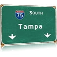 thumbnail image 1 of Cocoa Exit Only Metal Tin Signs Interstate 95 Vintage Metal Poster Highway Airport Directions Signs Garage Street Club Office Wall Decor 24x32 Inches, 1 of 5