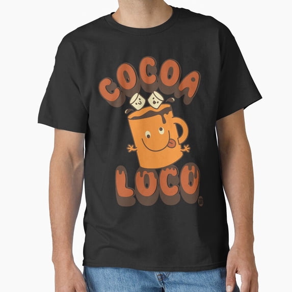 Cocoa Loco Fun Warm Chocolate Lover Retro Holiday Drink Theme Unisex T-Shirt, up to size 5XL
