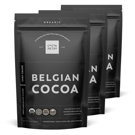 Cocoa Metro Organic Belgian Cocoa Powder (3 Pack) 10 oz. Pouches