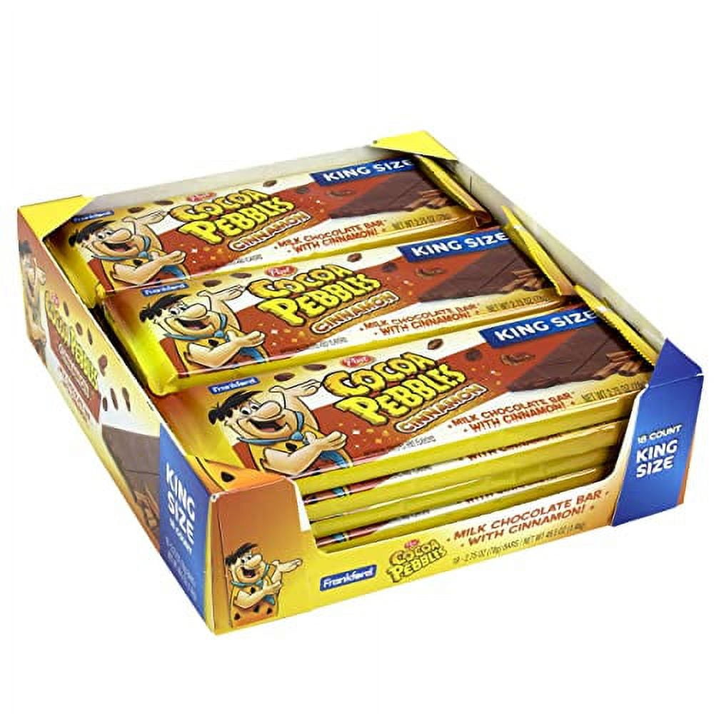 Cocoa PEBBLES Milk Chocolate Cinnamon King Size Candy Bars, 18 Count