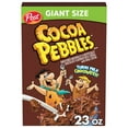 thumbnail image 1 of Post Cocoa PEBBLES Cereal, Chocolatey Kids Breakfast Cereal, Gluten Free Rice Cereal, 23 oz Box, 1 of 12