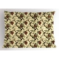 thumbnail image 1 of Cocoa Pillow Sham, Tree Branches Harvest Organic Herbs Coffee Beans Leaf Gourmet Theme, Decorative Standard King Size Printed Pillowcase, 36 X 20 Inches, Pale Yellow Fern Green Brown, by Ambesonne, 1 of 2