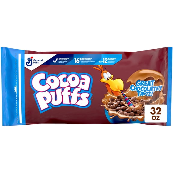 Cocoa Puffs, Chocolatey Breakfast Cereal, 32 oz Resealable Bag