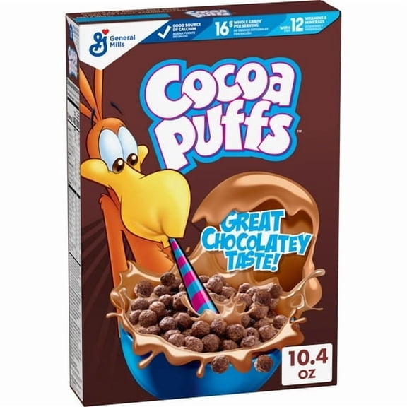 Cocoa Puffs, Chocolate Breakfast Cereal, Whole Grains, 10.4 oz(pack of 4)