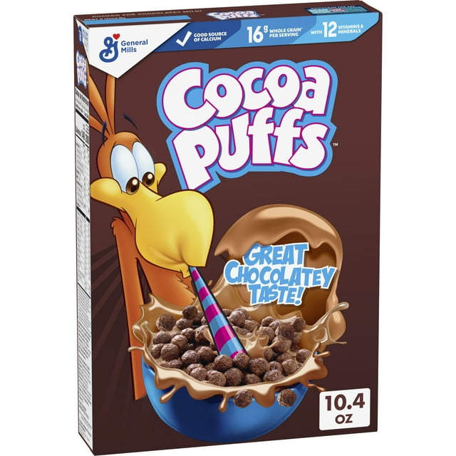 Cocoa Puffs, Chocolate Breakfast Cereal, Whole Grains, 10.4 oz ...