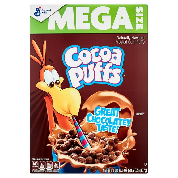 Cocoa Puffs, Chocolate Breakfast Cereal with Whole Grains, Family Size, 28.5 oz