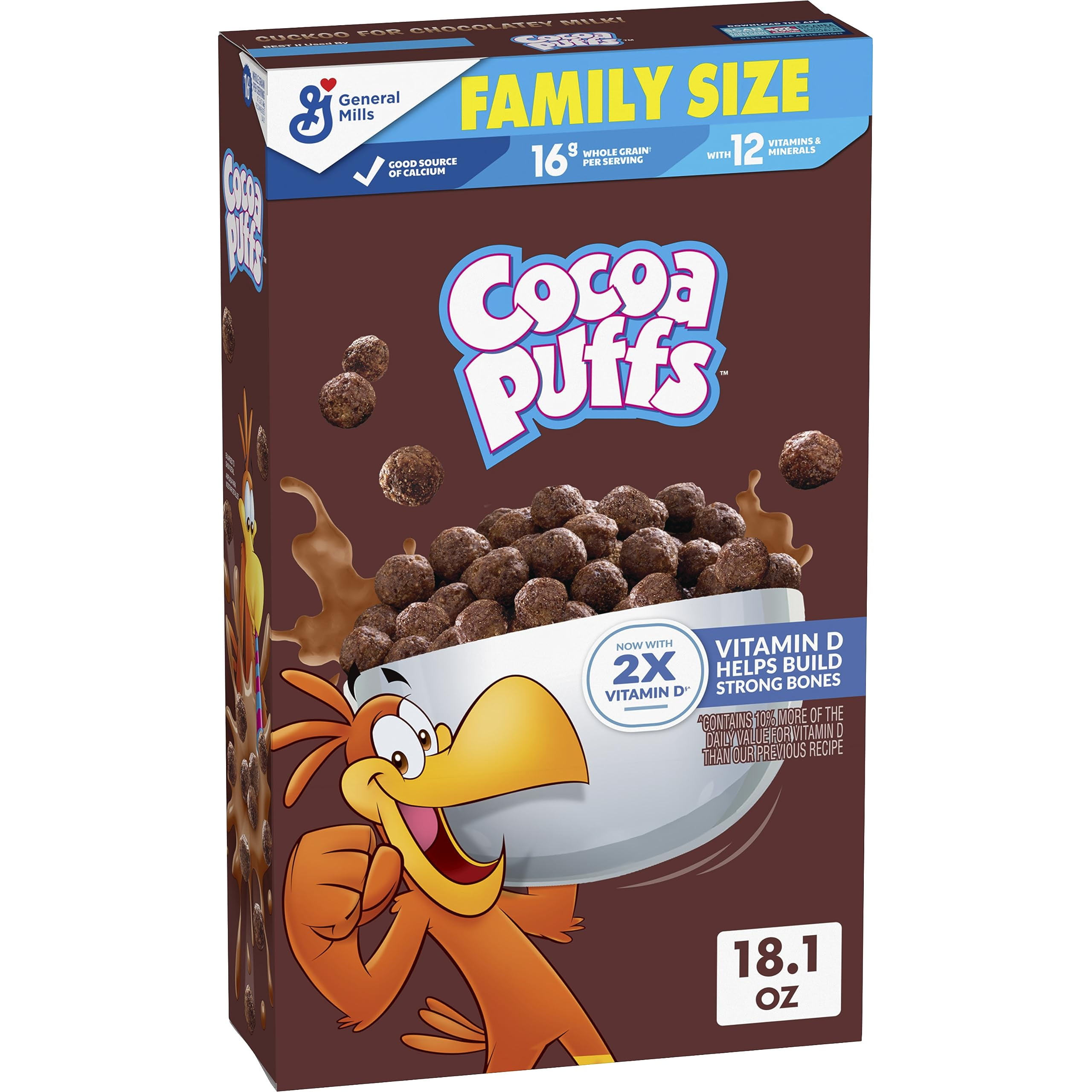 Cocoa Puffs, Chocolate Breakfast HHA1 Cereal with Whole Grains, 18.1 oz