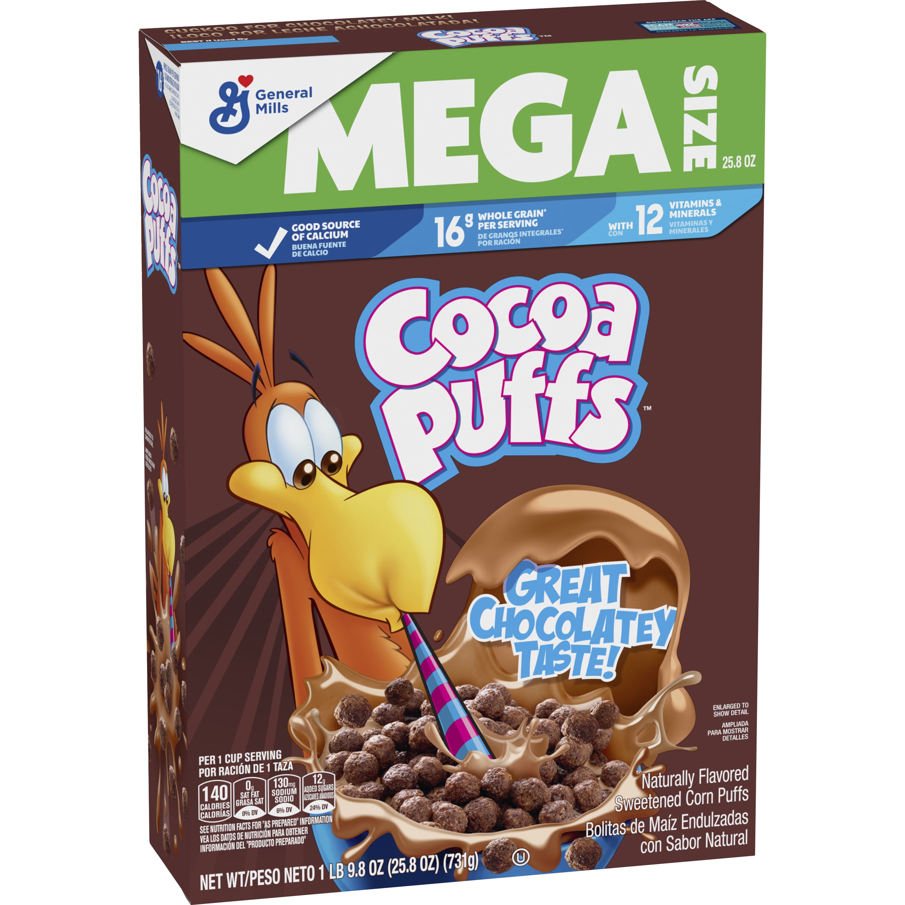 Cocoa Puffs, Chocolatey Breakfast Cereal, Made with Whole Grains, Mega
